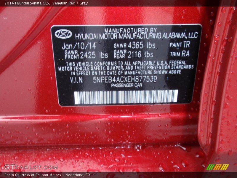 Venetian Red / Gray 2014 Hyundai Sonata GLS