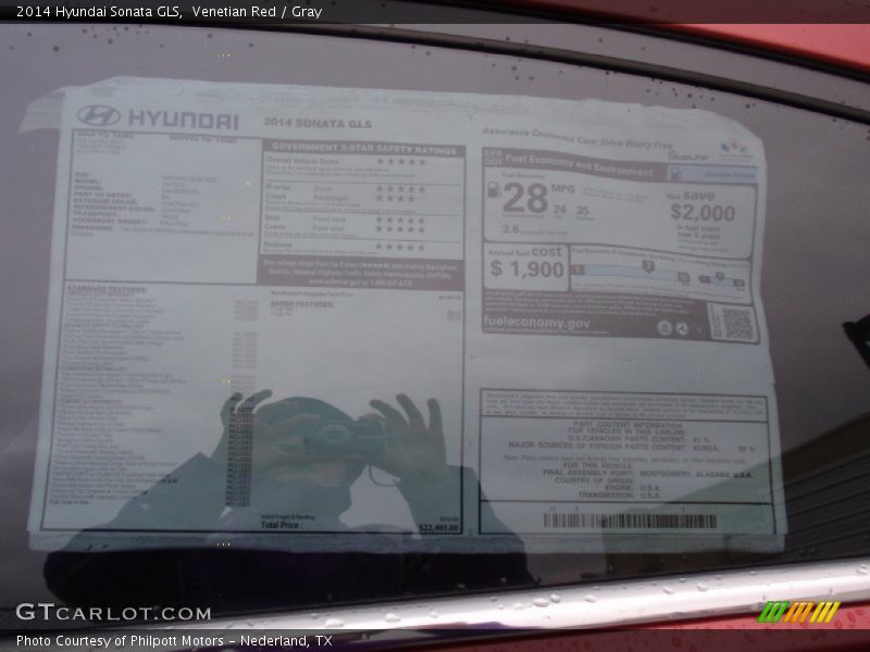 Venetian Red / Gray 2014 Hyundai Sonata GLS