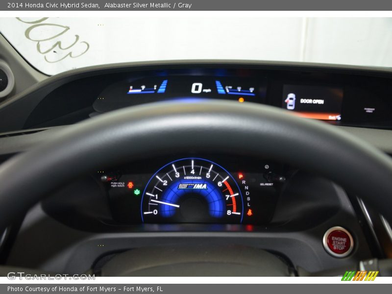 Alabaster Silver Metallic / Gray 2014 Honda Civic Hybrid Sedan