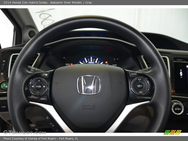 Alabaster Silver Metallic / Gray 2014 Honda Civic Hybrid Sedan