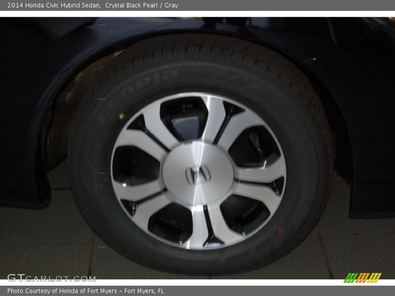 Crystal Black Pearl / Gray 2014 Honda Civic Hybrid Sedan