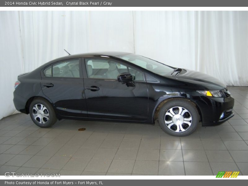 Crystal Black Pearl / Gray 2014 Honda Civic Hybrid Sedan