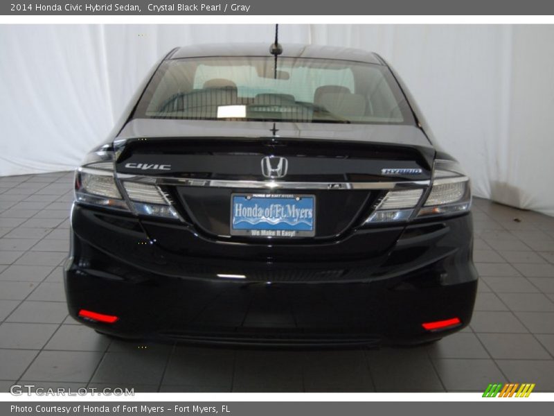Crystal Black Pearl / Gray 2014 Honda Civic Hybrid Sedan