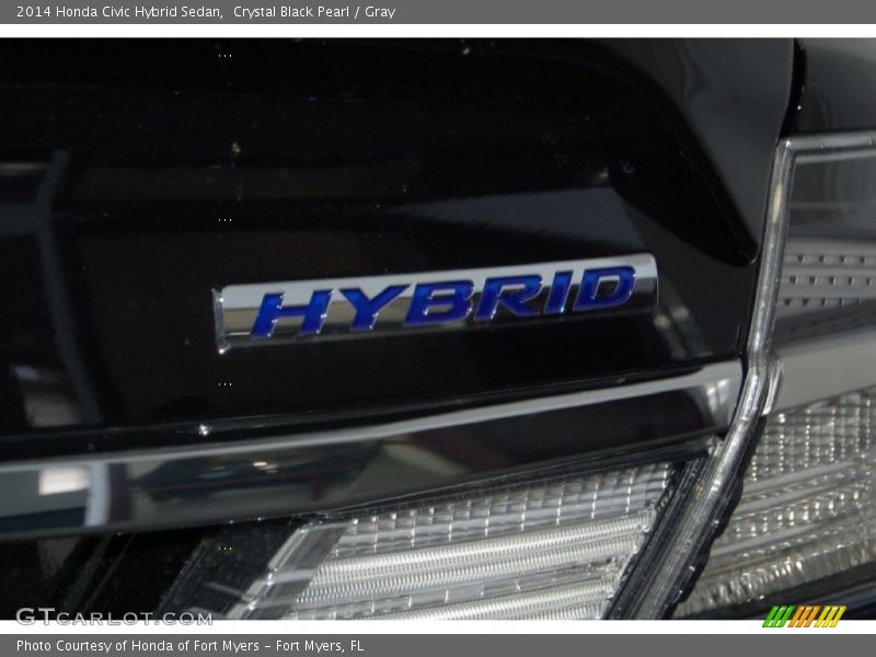 Crystal Black Pearl / Gray 2014 Honda Civic Hybrid Sedan