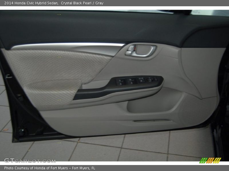 Crystal Black Pearl / Gray 2014 Honda Civic Hybrid Sedan