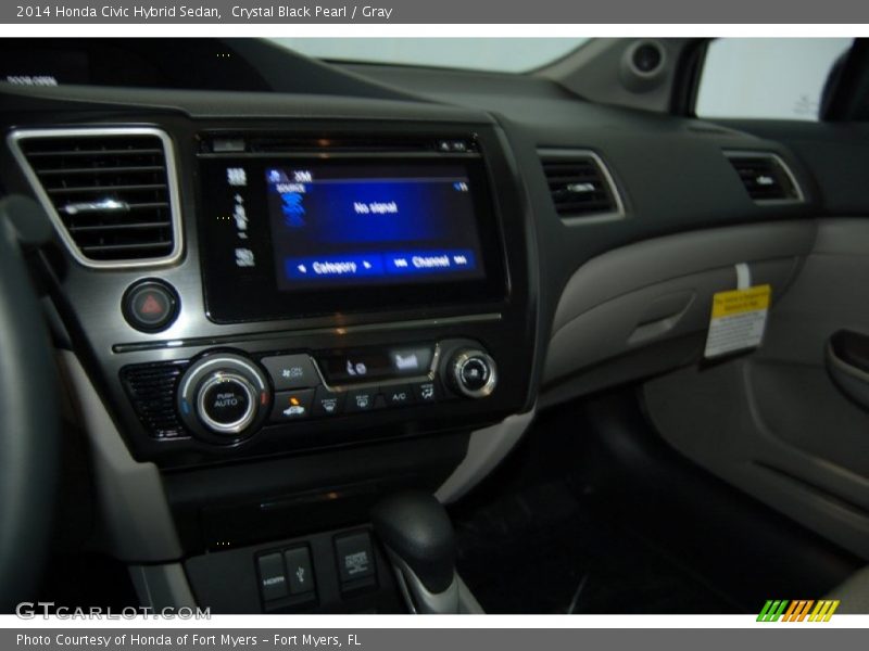 Crystal Black Pearl / Gray 2014 Honda Civic Hybrid Sedan