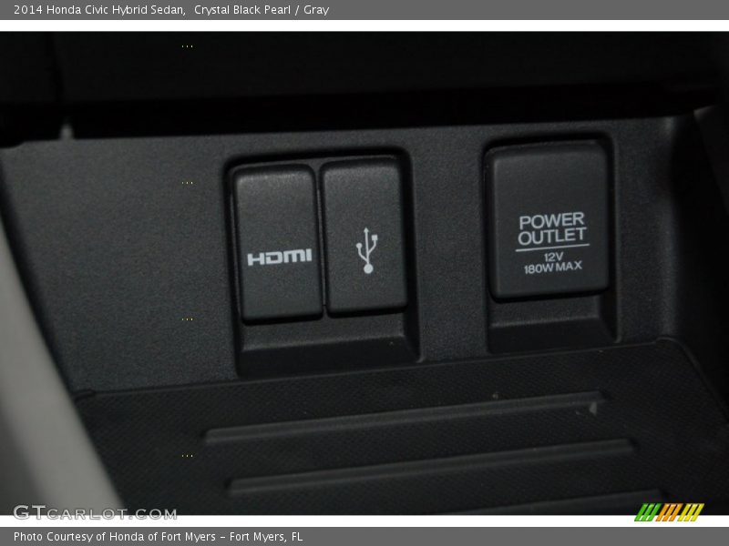 Crystal Black Pearl / Gray 2014 Honda Civic Hybrid Sedan
