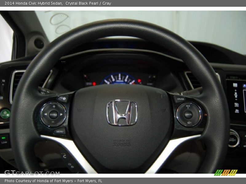 Crystal Black Pearl / Gray 2014 Honda Civic Hybrid Sedan