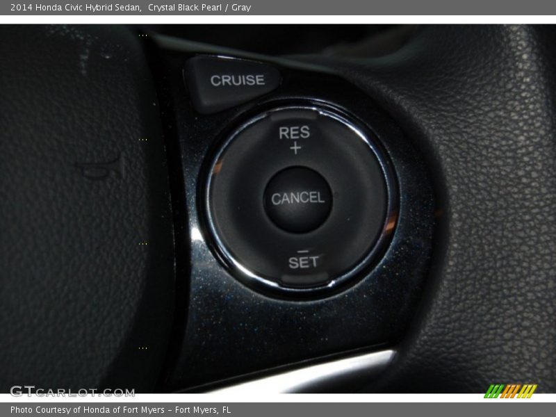 Crystal Black Pearl / Gray 2014 Honda Civic Hybrid Sedan