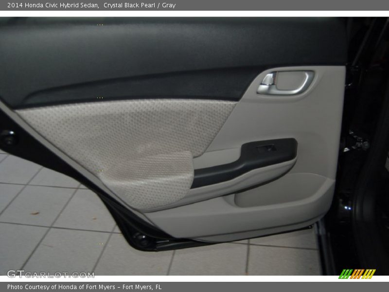 Crystal Black Pearl / Gray 2014 Honda Civic Hybrid Sedan