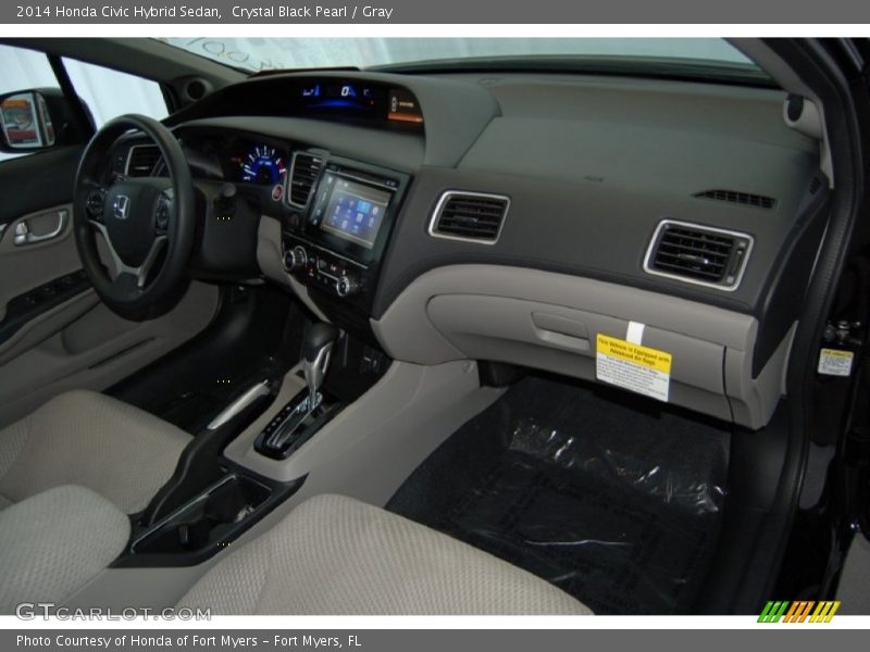 Crystal Black Pearl / Gray 2014 Honda Civic Hybrid Sedan