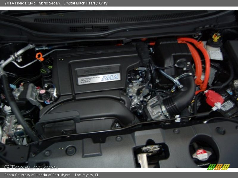 Crystal Black Pearl / Gray 2014 Honda Civic Hybrid Sedan
