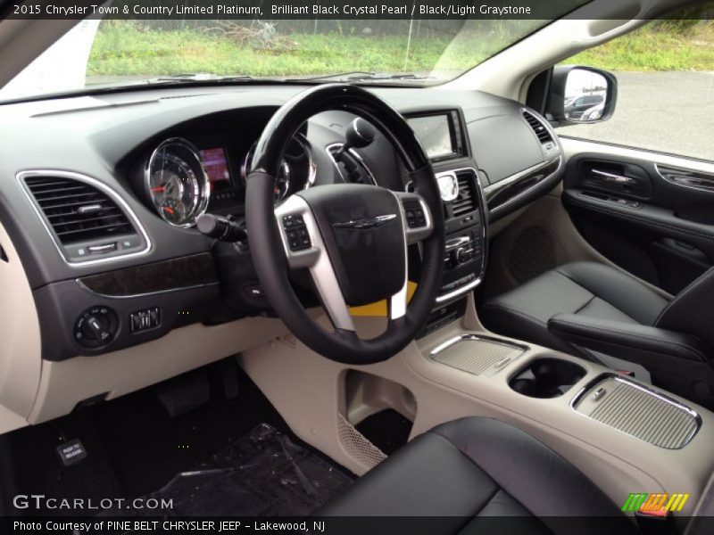 Brilliant Black Crystal Pearl / Black/Light Graystone 2015 Chrysler Town & Country Limited Platinum