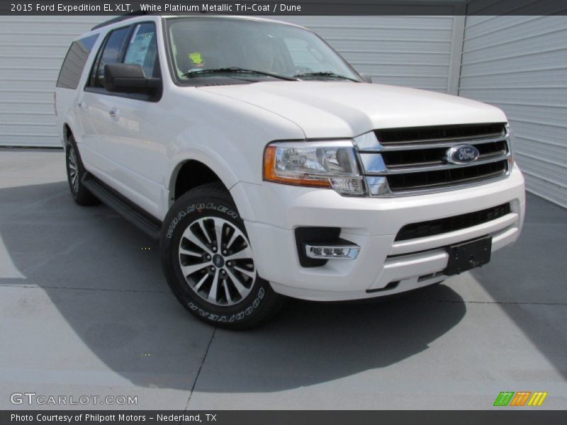 White Platinum Metallic Tri-Coat / Dune 2015 Ford Expedition EL XLT