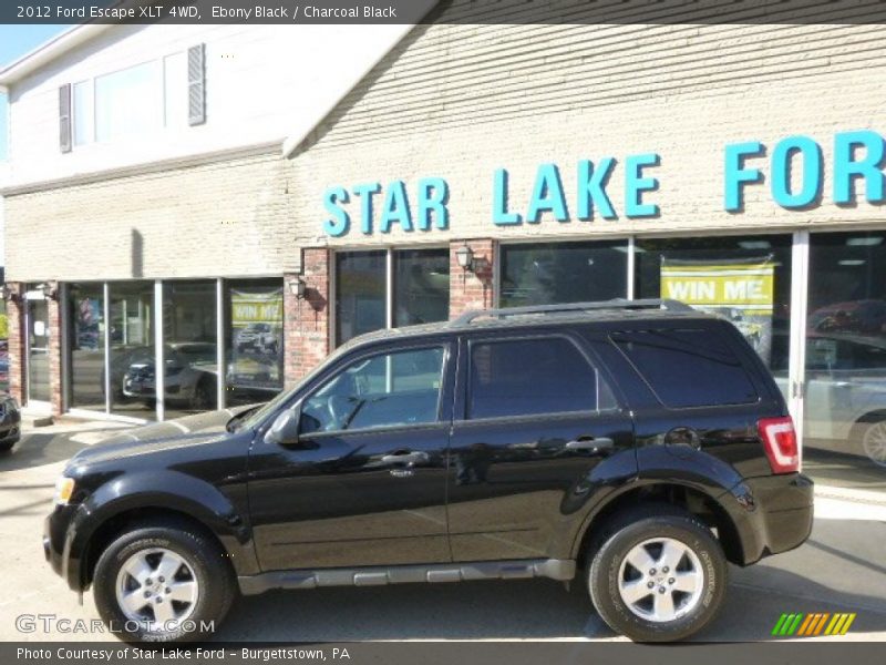 Ebony Black / Charcoal Black 2012 Ford Escape XLT 4WD