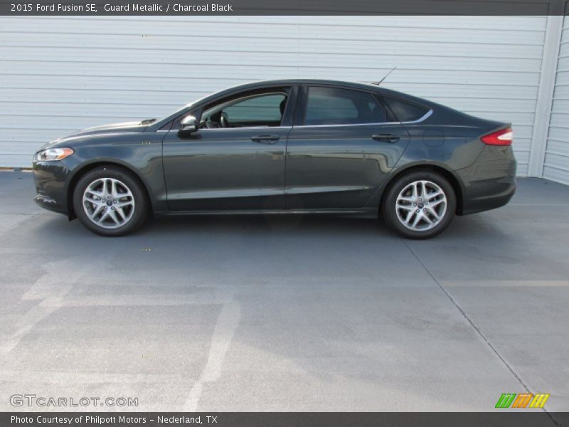 Guard Metallic / Charcoal Black 2015 Ford Fusion SE