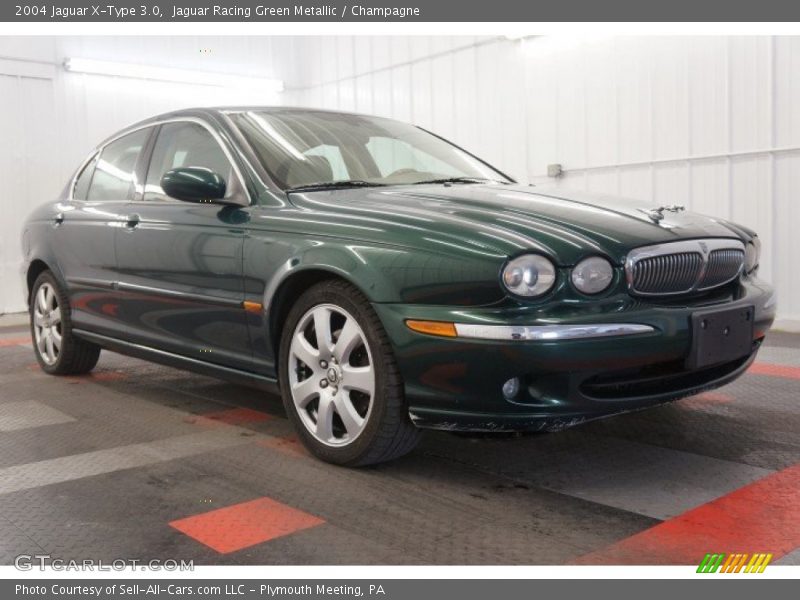 Jaguar Racing Green Metallic / Champagne 2004 Jaguar X-Type 3.0