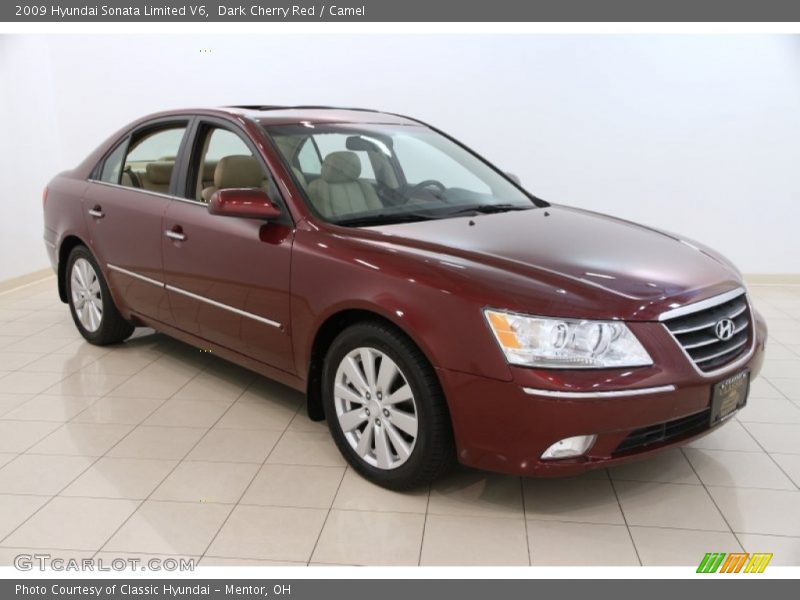 Dark Cherry Red / Camel 2009 Hyundai Sonata Limited V6