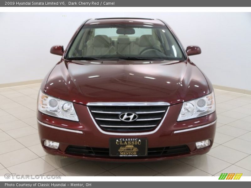 Dark Cherry Red / Camel 2009 Hyundai Sonata Limited V6