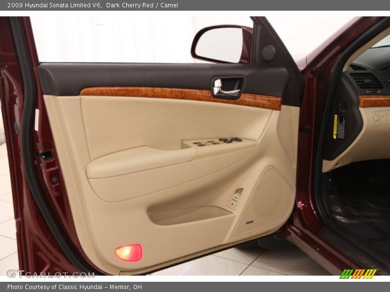 Dark Cherry Red / Camel 2009 Hyundai Sonata Limited V6