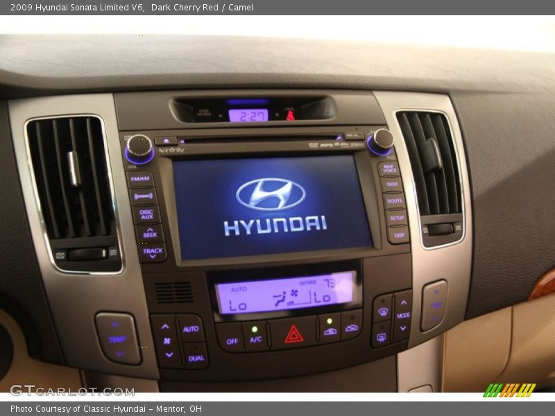 Dark Cherry Red / Camel 2009 Hyundai Sonata Limited V6