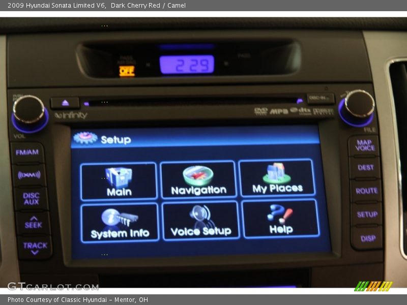 Dark Cherry Red / Camel 2009 Hyundai Sonata Limited V6