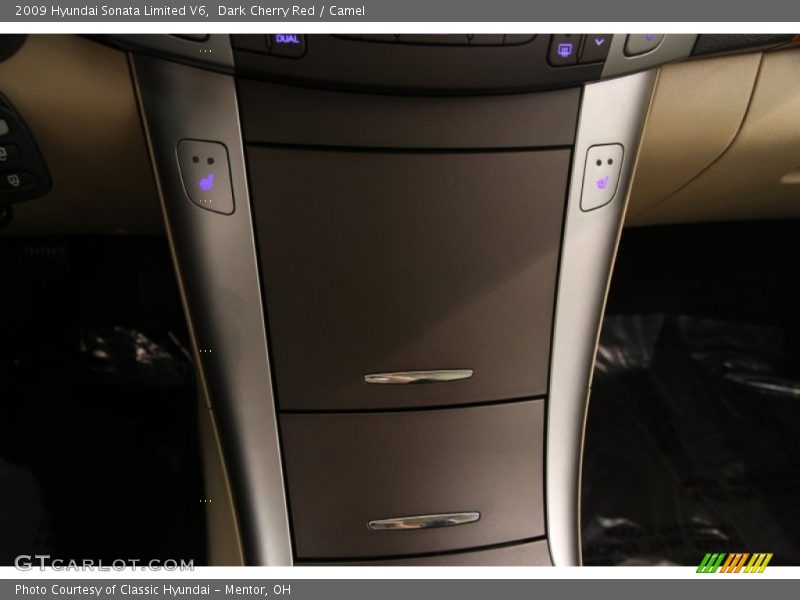 Dark Cherry Red / Camel 2009 Hyundai Sonata Limited V6