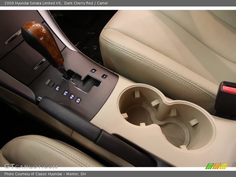 Dark Cherry Red / Camel 2009 Hyundai Sonata Limited V6