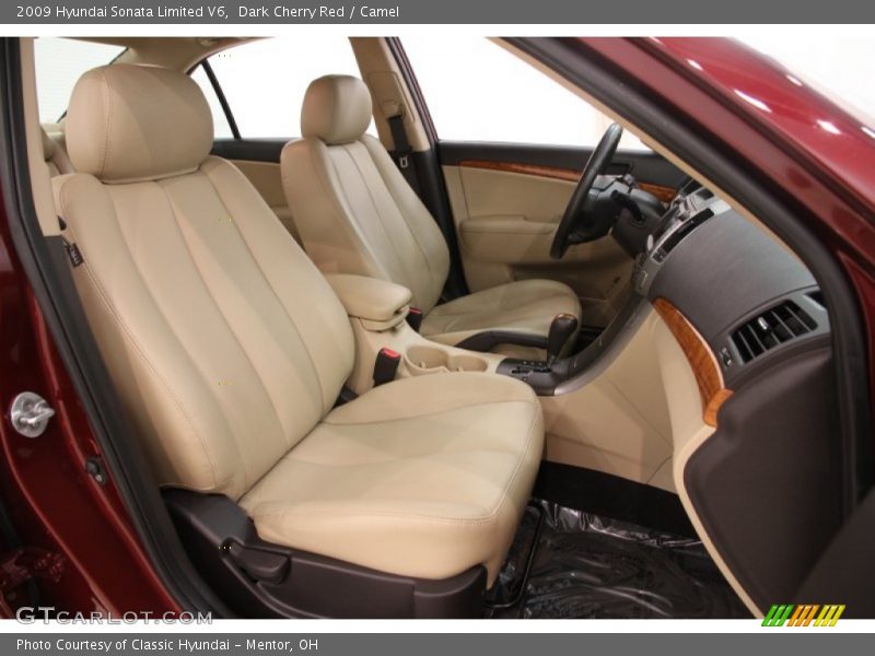 Dark Cherry Red / Camel 2009 Hyundai Sonata Limited V6