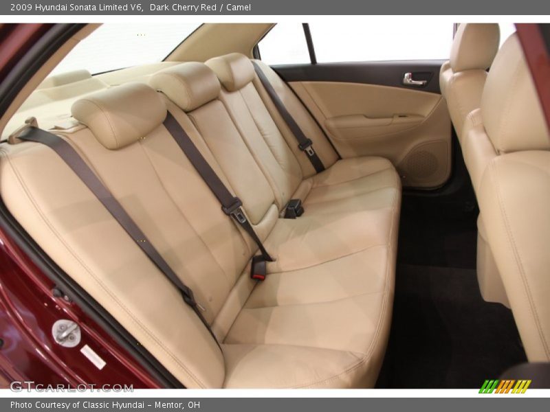 Dark Cherry Red / Camel 2009 Hyundai Sonata Limited V6