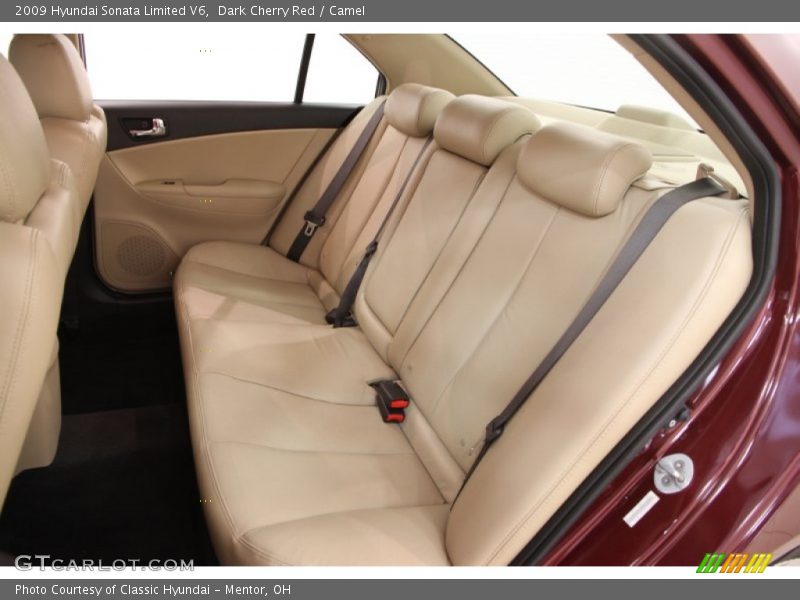 Dark Cherry Red / Camel 2009 Hyundai Sonata Limited V6