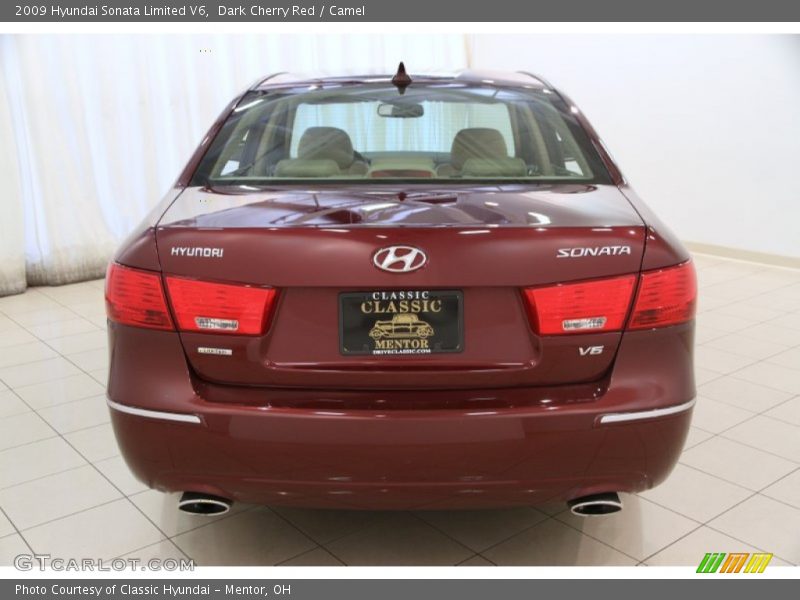Dark Cherry Red / Camel 2009 Hyundai Sonata Limited V6