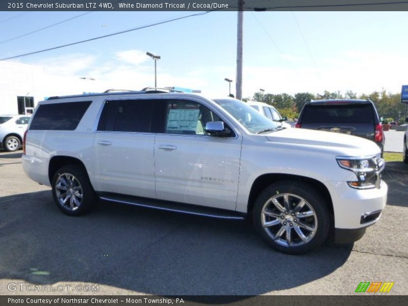 White Diamond Tricoat / Cocoa/Dune 2015 Chevrolet Suburban LTZ 4WD