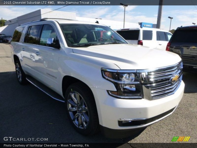 White Diamond Tricoat / Cocoa/Dune 2015 Chevrolet Suburban LTZ 4WD