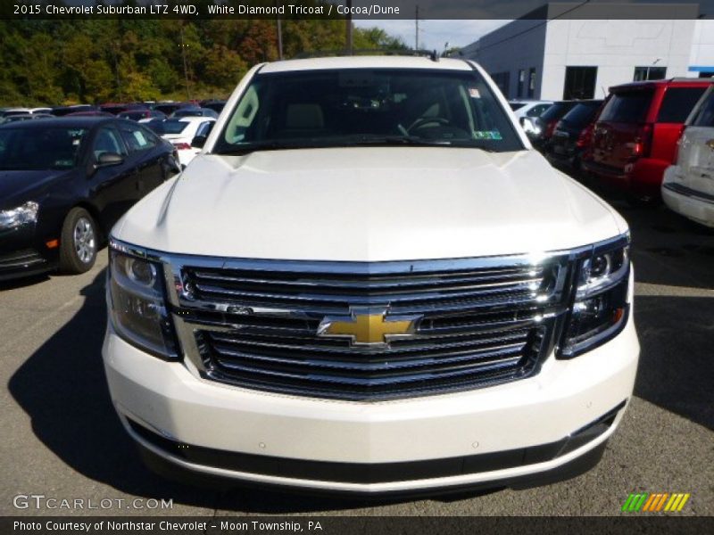 White Diamond Tricoat / Cocoa/Dune 2015 Chevrolet Suburban LTZ 4WD