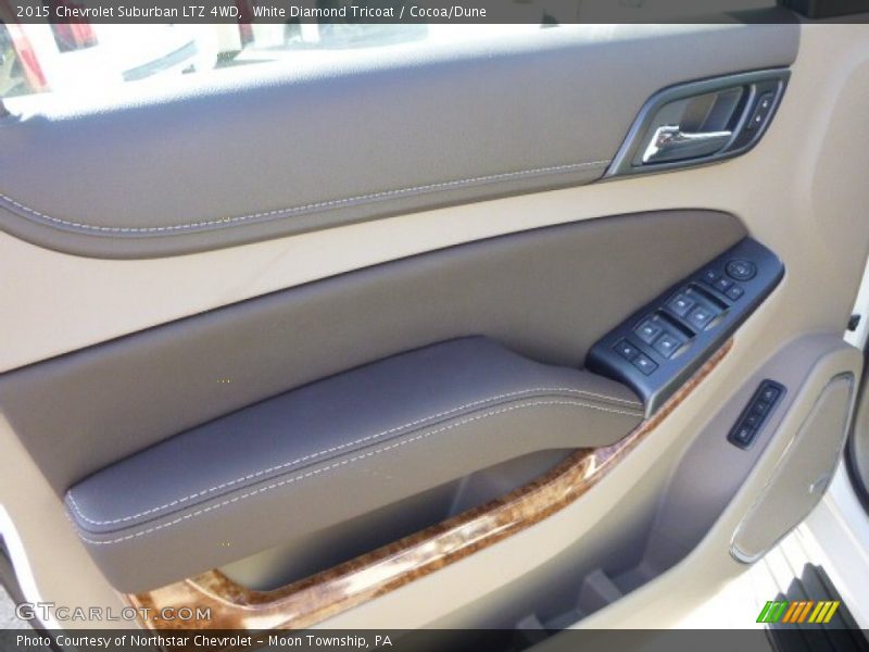 White Diamond Tricoat / Cocoa/Dune 2015 Chevrolet Suburban LTZ 4WD