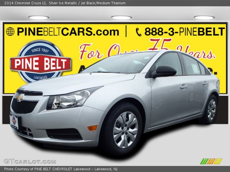 Silver Ice Metallic / Jet Black/Medium Titanium 2014 Chevrolet Cruze LS