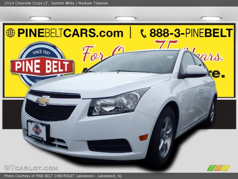Summit White / Medium Titanium 2014 Chevrolet Cruze LT