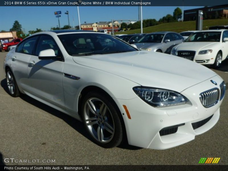 Alpine White / BMW Individual Champagne 2014 BMW 6 Series 650i xDrive Gran Coupe