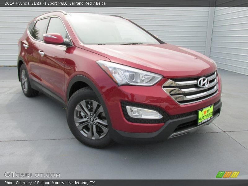 Serrano Red / Beige 2014 Hyundai Santa Fe Sport FWD