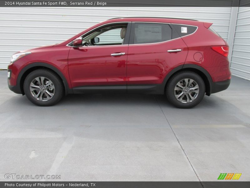 Serrano Red / Beige 2014 Hyundai Santa Fe Sport FWD