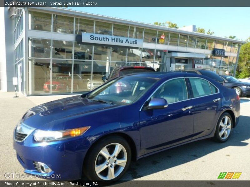 Vortex Blue Pearl / Ebony 2011 Acura TSX Sedan