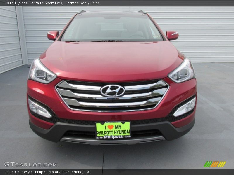 Serrano Red / Beige 2014 Hyundai Santa Fe Sport FWD