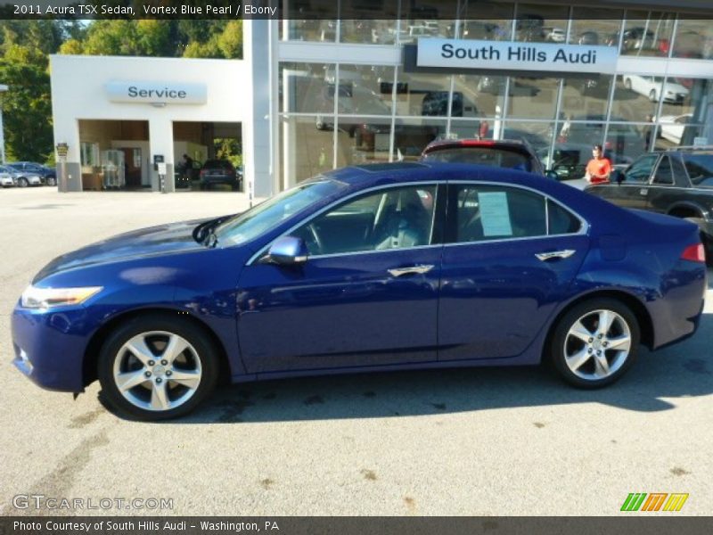 Vortex Blue Pearl / Ebony 2011 Acura TSX Sedan