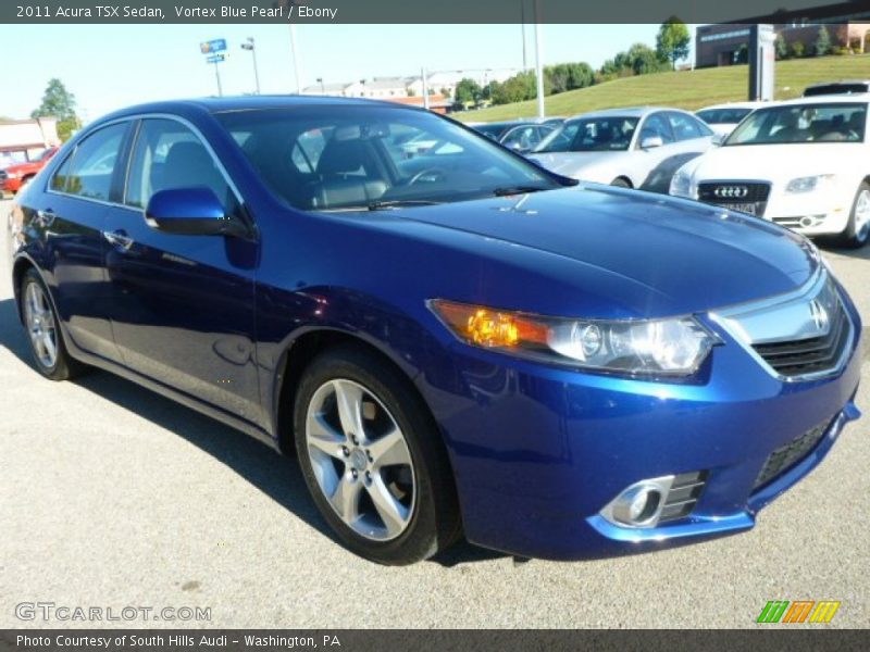 Vortex Blue Pearl / Ebony 2011 Acura TSX Sedan