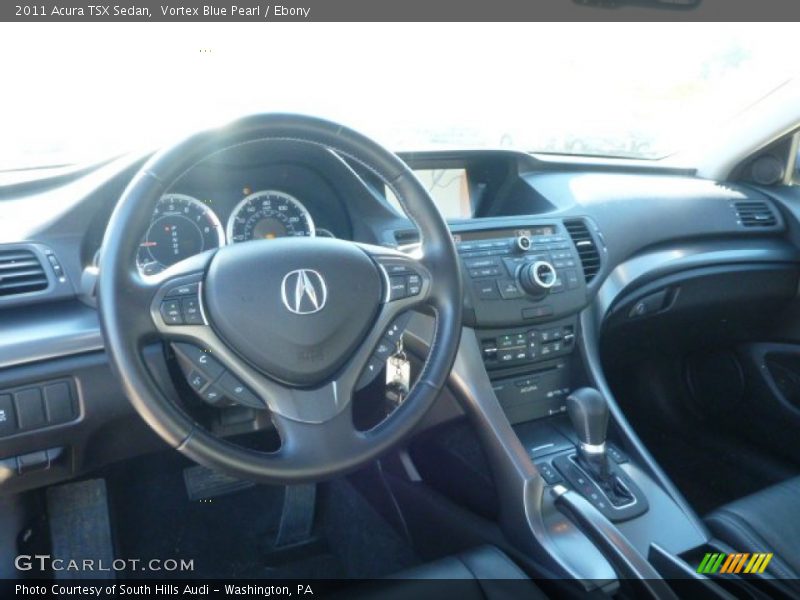 Vortex Blue Pearl / Ebony 2011 Acura TSX Sedan