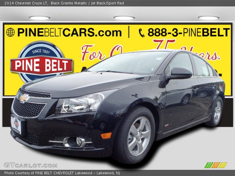 Black Granite Metallic / Jet Black/Sport Red 2014 Chevrolet Cruze LT