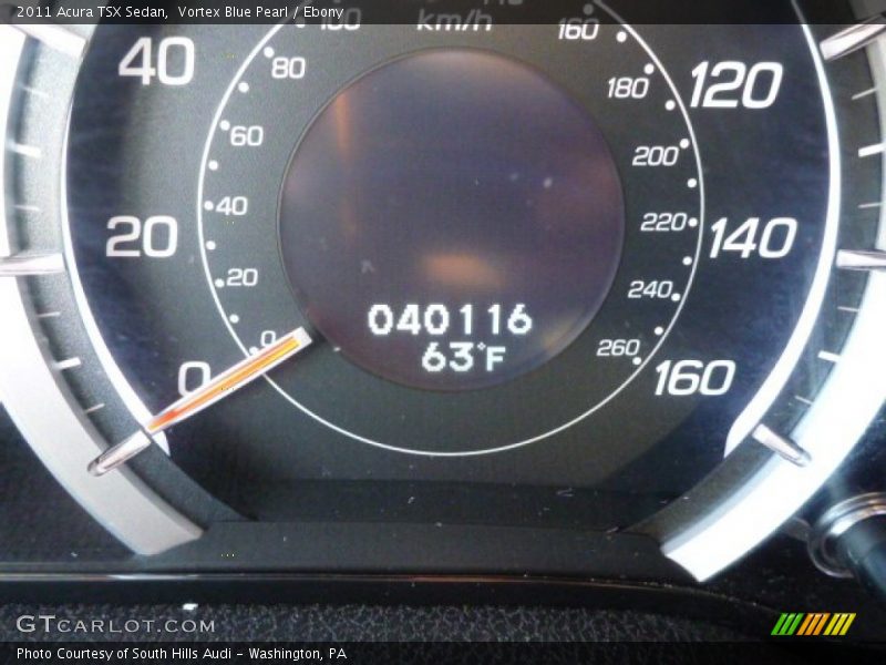 Vortex Blue Pearl / Ebony 2011 Acura TSX Sedan