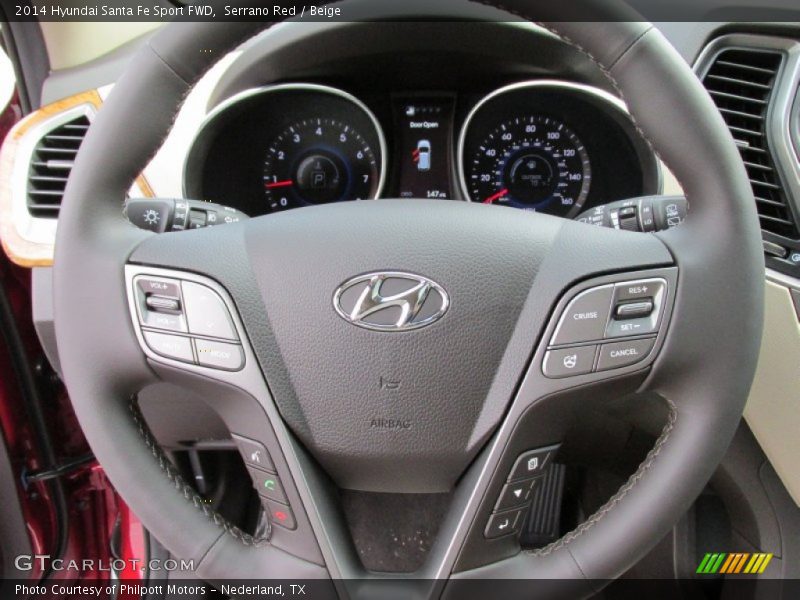 Serrano Red / Beige 2014 Hyundai Santa Fe Sport FWD
