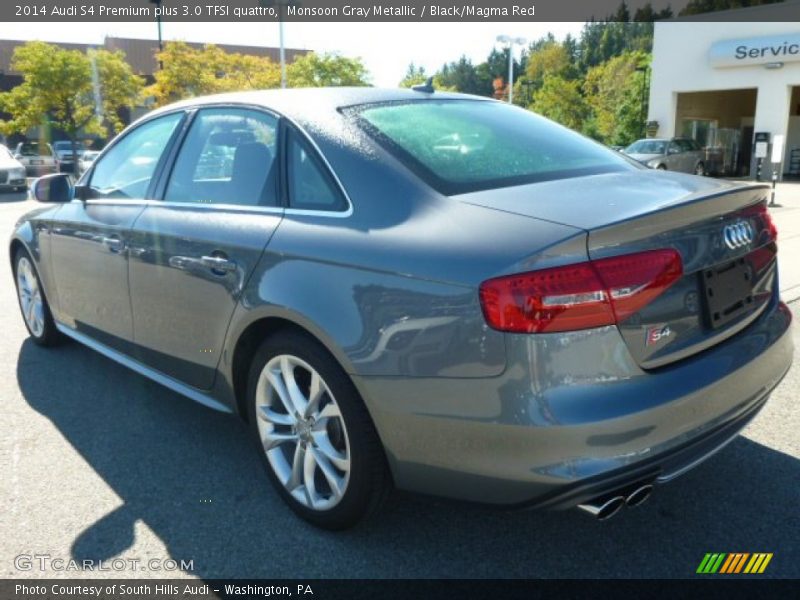 Monsoon Gray Metallic / Black/Magma Red 2014 Audi S4 Premium plus 3.0 TFSI quattro